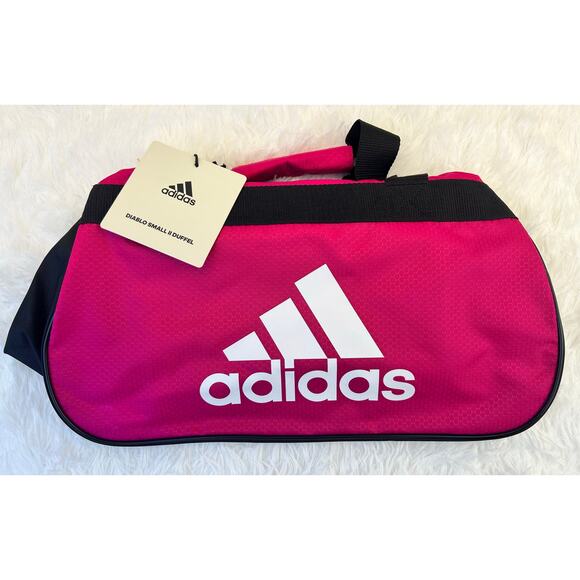 Adidas Diablo Small Duffel Bag Bold Pink/Black/White NWT - Picture 2 of 15